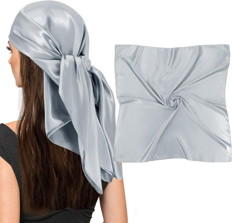 vimate 35" Square Silk Like Head Scarf - Women's Fashion Satin Scarf Bandana for Hair Wrapping at Night. - Image 1